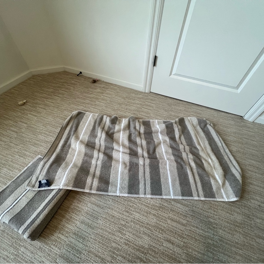 Nautica Tan and White Striped Towels